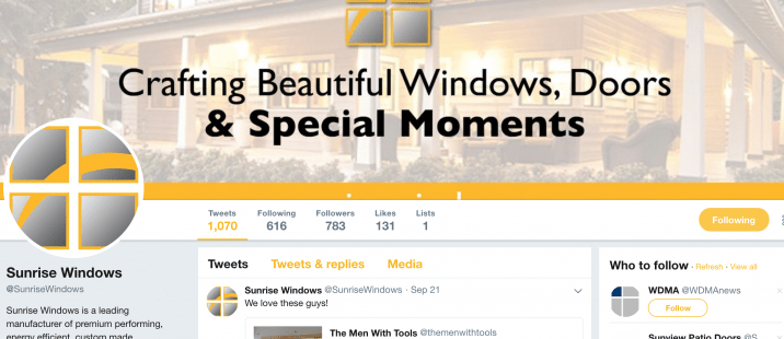SMART – Sunrise Windows Twitter