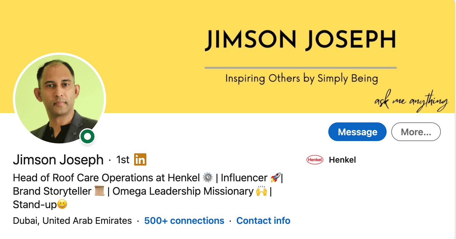 LInkedIn Profile Jimson Joseph