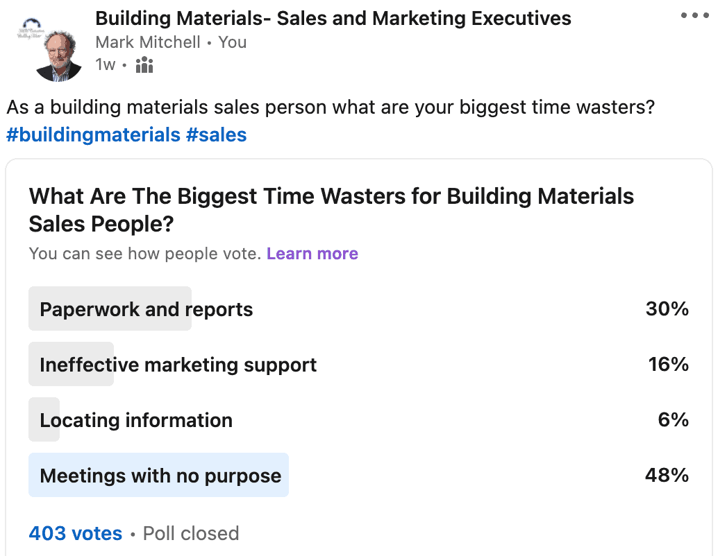 Time Wasters for Building Materials Salespeople